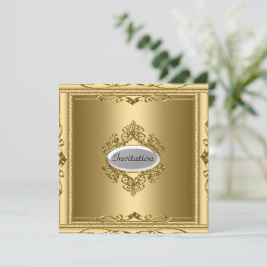 Populaire gouden smeulende partijuitnodiging kaart (Staand voorkant)