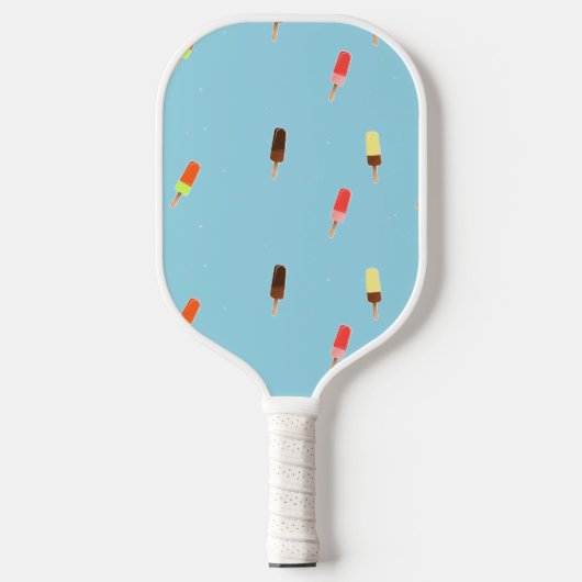 Populaire ijscrème op blauw pickleball paddle (Voorkant)