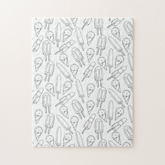 Populaire ijsvormer kleur Uw eigen zwart-wit Legpuzzel (Verticaal)