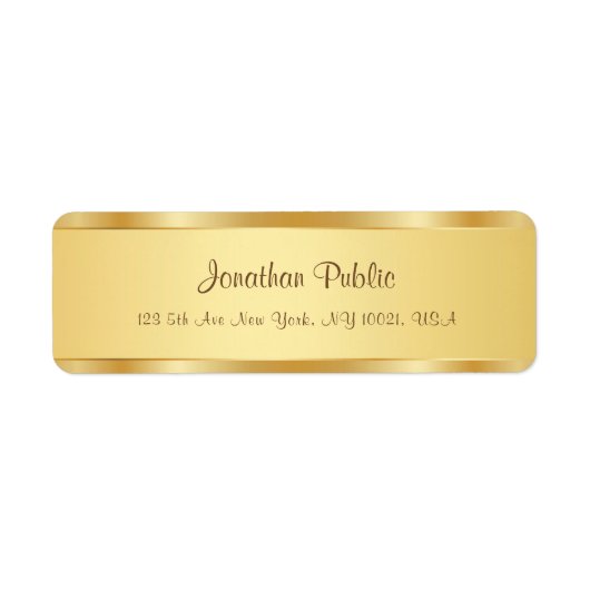 Populaire kalligrafie Script Naam Tekst Goud Moder Etiket (Voorkant)