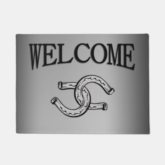 Populaire Lucky-Hoefijzers op zilver Deurmat (Voorkant)