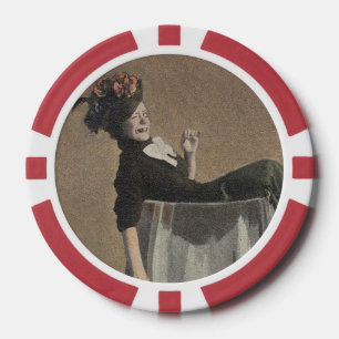 Populaire meisjes met wijngaarden poker chips