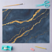 Populaire Navy Blue Gold Marble Collectie Tissuepapier (Craft)
