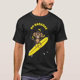 Populaire Quote Go Bananas Aap Surfen T-shirt