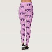 Populaire Schattigee Roze Damask Paarse Bogen Leggings (Achterkant)