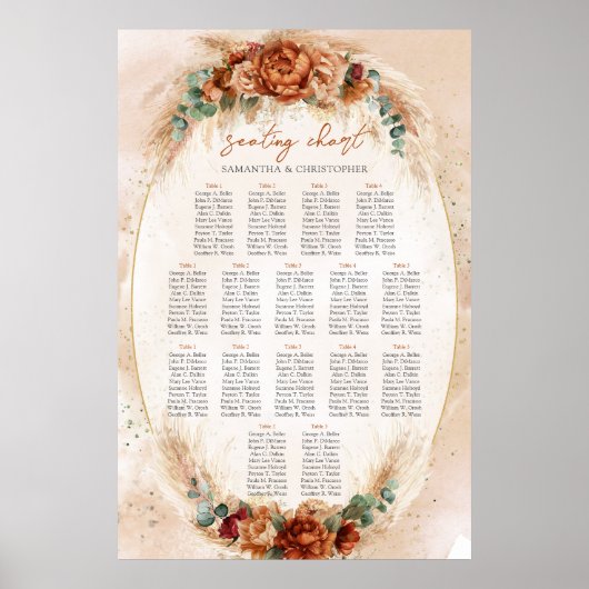 Populaire terracotta bordeaux bloemeneucalyptus sa poster (Voorkant)