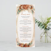 Populaire terracotta diep rood bloemeneucalyptus b menu (Staand voorkant)