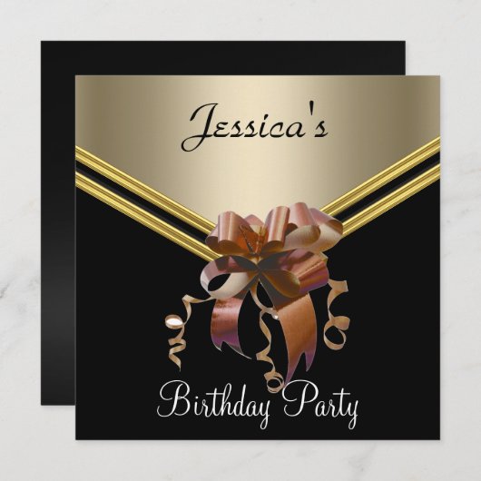 Populaire uitnodiging voor zwarte karamel en rode (Voorkant / Achterkant)