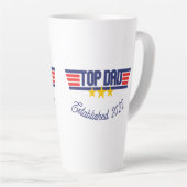 Populaire vader met bewerkbare datum latte mok (Rechterhoek)