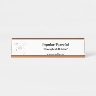 Populaire/Vreedzame Roze Gouden Bureaublad Plaque Bureau Naambordje