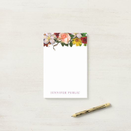 Populaire Waterverf Bloemen Sjabloon Rozen Post-it® Notes (Op bureau)