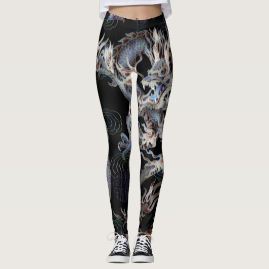 Populairste Chinese Kung Fu Shadow Dragon Fantasy Leggings (Voorkant)