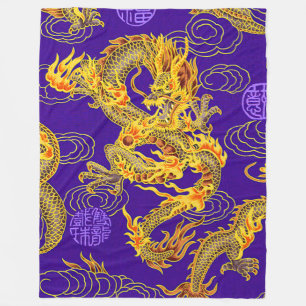 Populairste koninklijke Chinese keizer Dragon Fant Fleece Deken