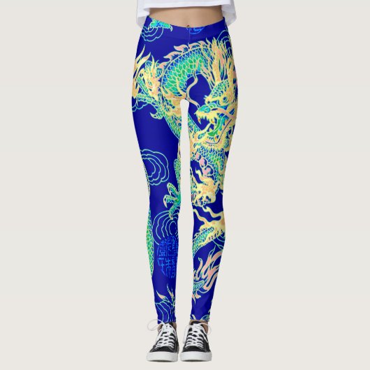 Populairste Neon Chinese Keizer Dragon Fantasy Leggings (Voorkant)