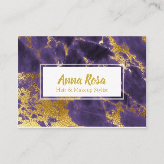 *~* Popular Girly Deep Paarse Marble Makeup Visitekaartje (Voorkant)