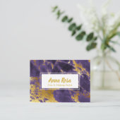 *~* Popular Girly Deep Paarse Marble Makeup Visitekaartje (Staand voorkant)