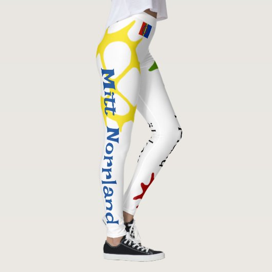 Populära leggings vita med tekst samiska tecken (Rechts)