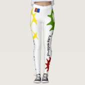 Populära leggings vita med text samiska tecken (Devant)