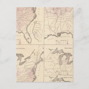 Populatie en dichtheid - United States Census 1870 Briefkaart