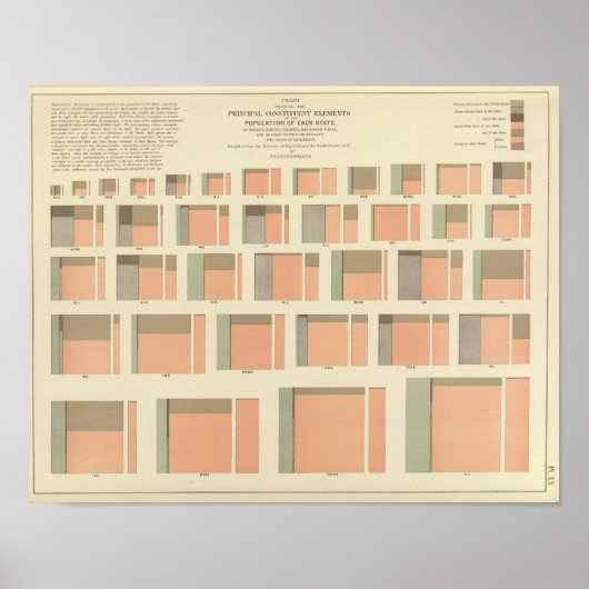 Populatie per staat in de VS Poster (Voorkant)