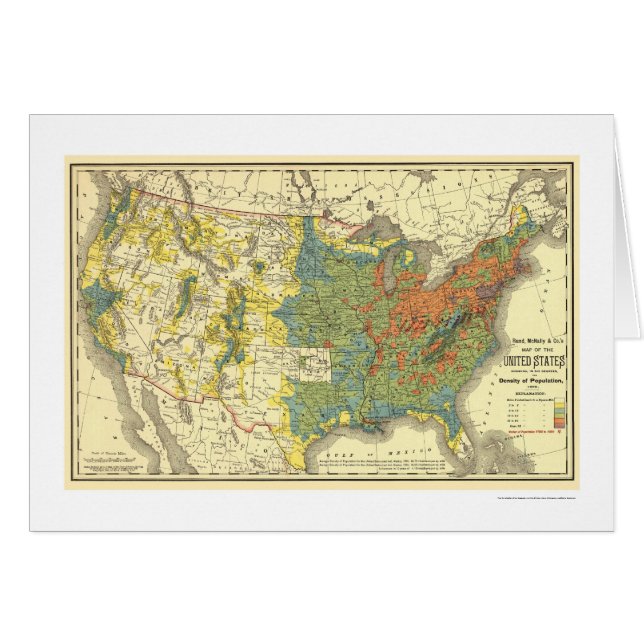 Population Density USA Map 1890 (Voorkant Horizontaal)