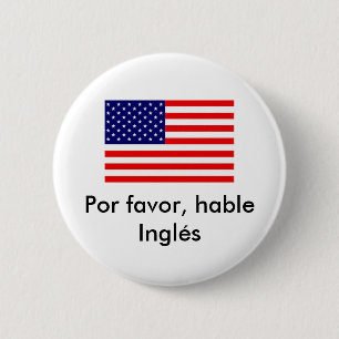 Por pour, hable Inglés Ronde Button 5,7 Cm