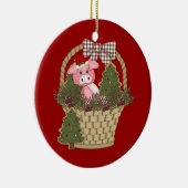 Porc de Noël dans un ornement de panier (Droite)