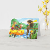 Porc-épic à la carte de voeux de colonie de (Fleur jaune)