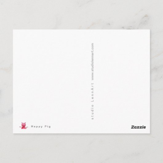 Porc heureux - donnez-moi une carte postale (Dos)