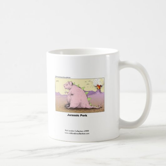 Porc Jurrasque Hilarious Cartoon Café Mug (Droite)