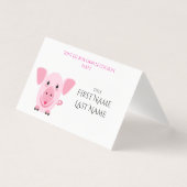 Porc party Folded Card for party table (Front)