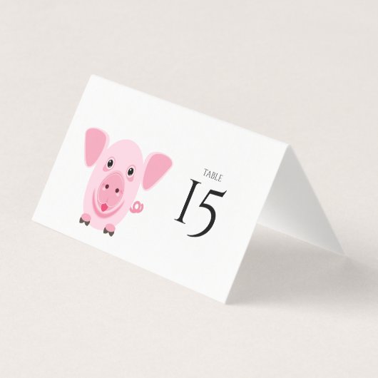 Porc party Folded Card for party table (Back)