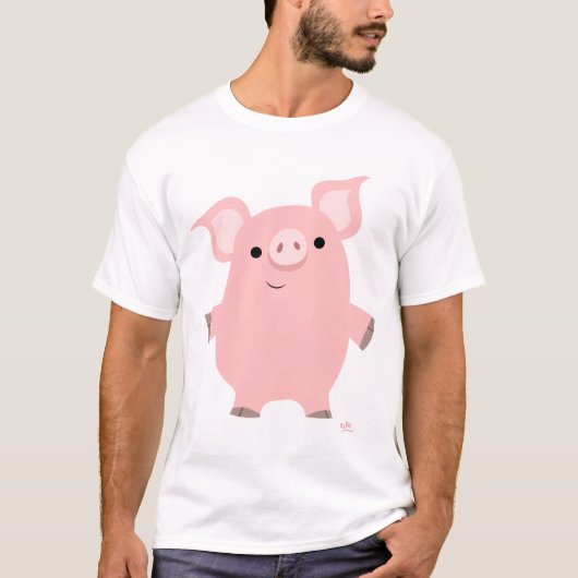 Porc tenant le T-shirt (conception sur l'avant) (Devant)