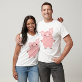 Porc tenant le T-shirt (conception sur l'avant) (Unisexe)