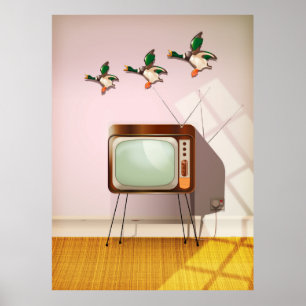 Porcelain Ducks op de muur Poster