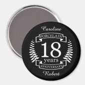 Porcelain traditionele trouwdag 18 jaar magneet (Voorkant / Achterkant)