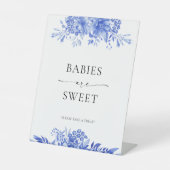Porcelaine Bleue Floral Bébés sont doux signe (Recto)