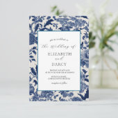 Porcelaine Elegance Faire-part de mariage bleu (Debout devant)