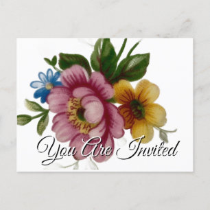 Porcelaine Inspiré Floral Invitation Carte Postale