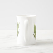 PORCELAINE TASSE EN FAIENCE FINE FEUILLES DE LAURIER FRAÎCHES (Dos)