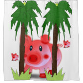 porcelet rose pour enfants rideau blanc (Devant)