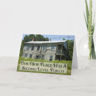 Porch op tweede niveau - grappige adreswijziging aankondiging
