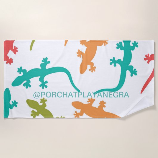 PorchAtPlayaNegra Serviette de plage Gecko (Devant)