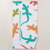 PorchAtPlayaNegra Serviette de plage Gecko (Devant)