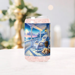 Porche côtière sur la lune avec vue sur le chien e