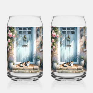 Porche Floral Cottagecore avec Chat Calicot