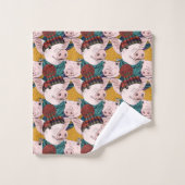 Porcs avec le motif de casquettes (Gant de toilette)