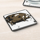 Porcs De Bois Victoriens Sur Le Dessous de verre (Côté gauche)