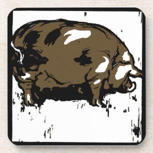 Porcs De Bois Victoriens Sur Le Dessous de verre