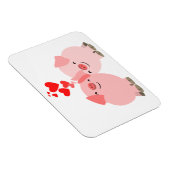 Porcs de caricature mignonnes en Aimer Magnet Prem (Côté Droit)